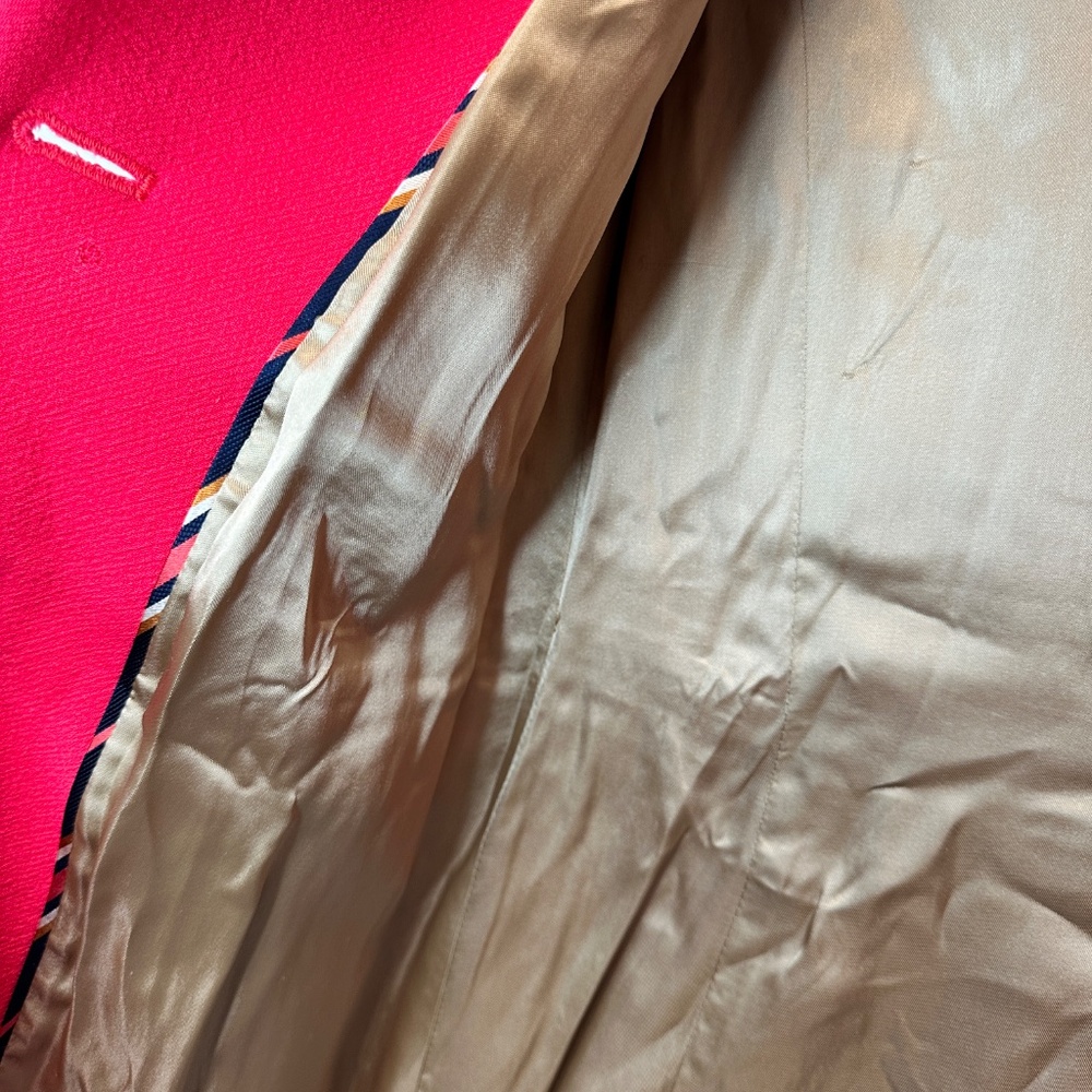 J Crew Wool Lady Day Coat Red Size 2 Button Up Lined With Pockets - Picture 8 of 16